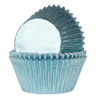 Cupcake Backförmchen - Metallic Baby Blau